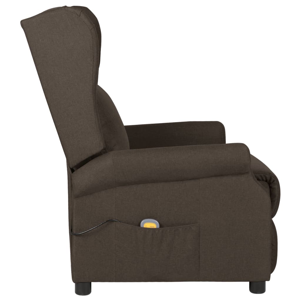Ohrensessel mit Massagefunktion Elektrisch Dunkelbraun Stoff