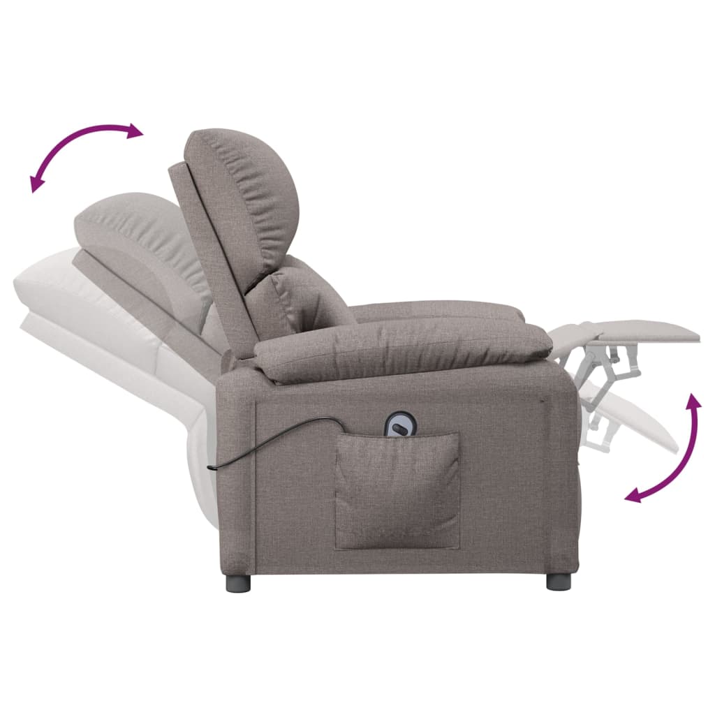 Relaxsessel Elektrisch Taupe Stoff