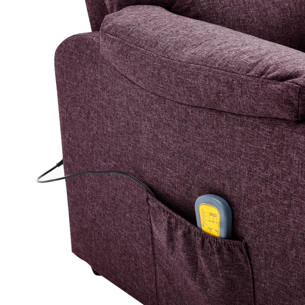 Massagesessel mit Liegefunktion Elektrisch Lila Stoff