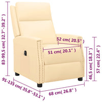 Thumbnail for Elektrischer Relaxsessel Creme Kunstleder