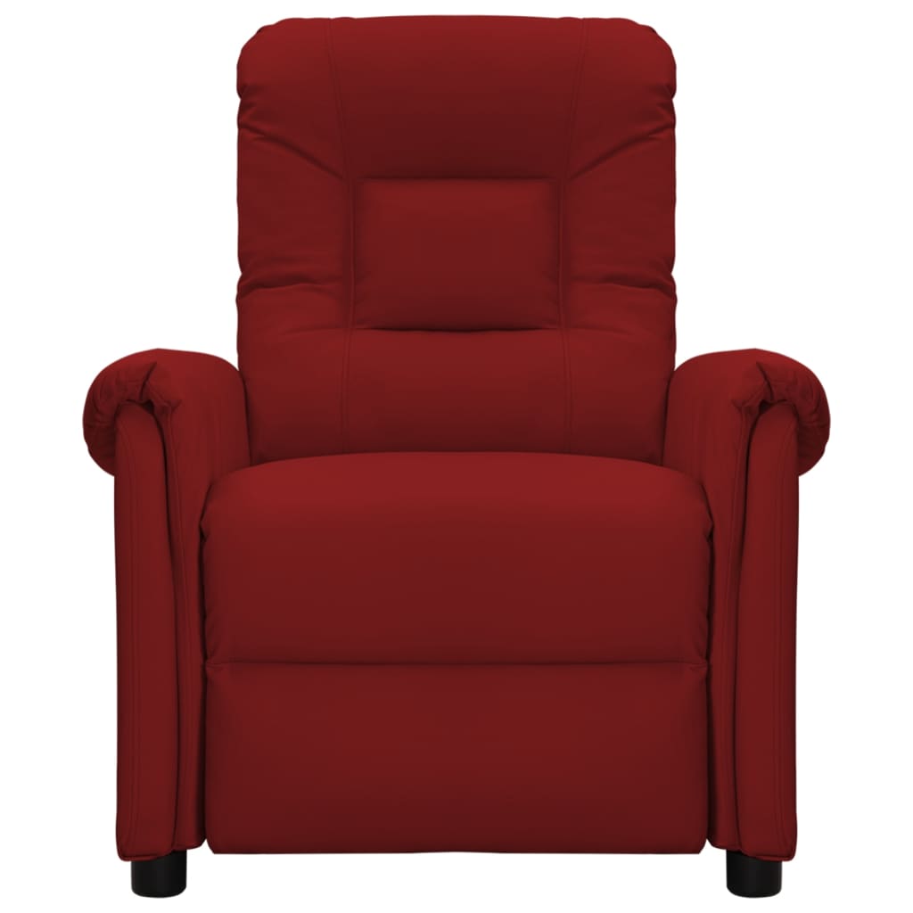 Elektrischer Massagesessel Weinrot Kunstleder