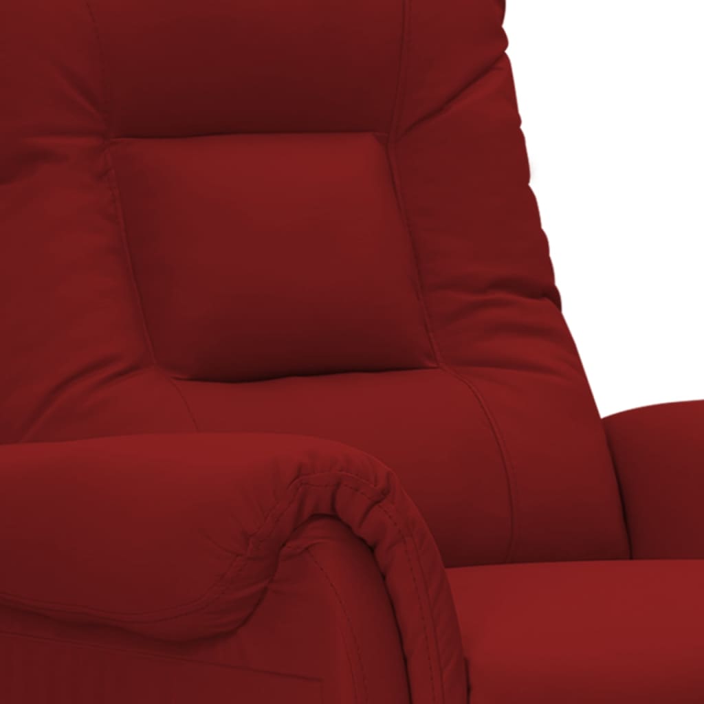 Elektrischer Massagesessel Weinrot Kunstleder
