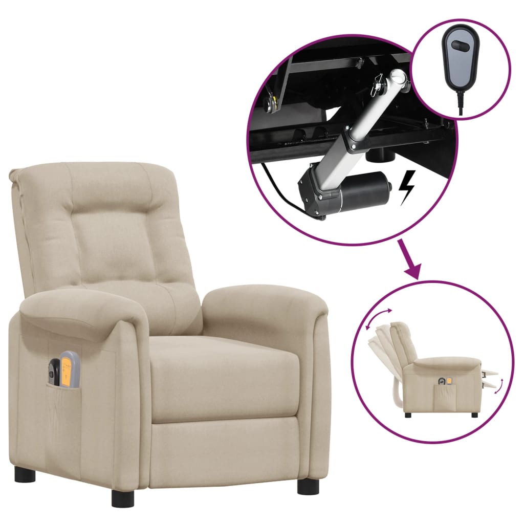 Elektrischer Massagesessel Creme Mikrofasergewebe