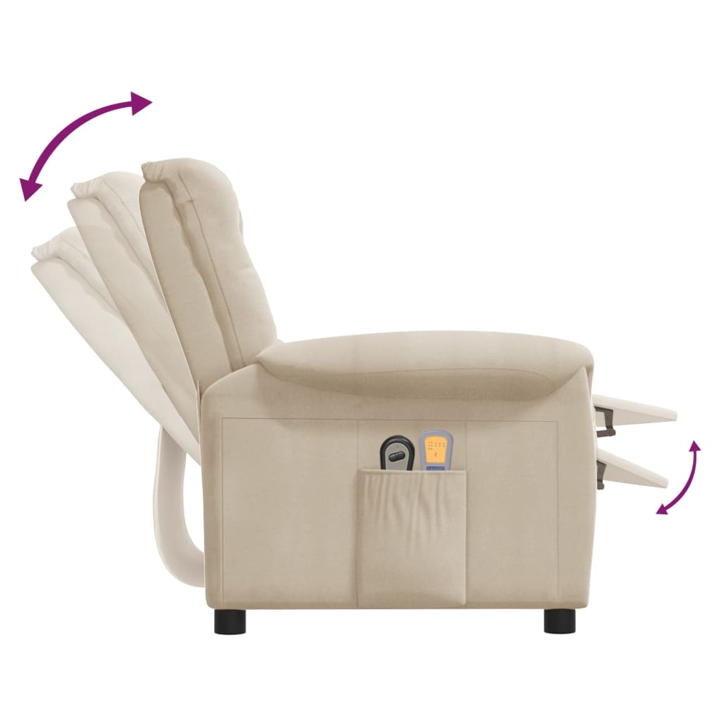 Elektrischer Massagesessel Creme Mikrofasergewebe