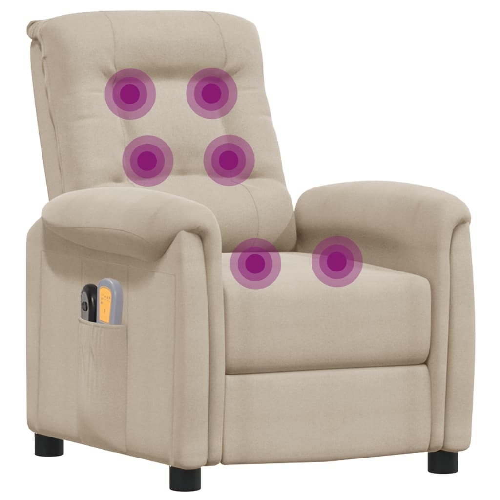 Elektrischer Massagesessel Creme Mikrofasergewebe