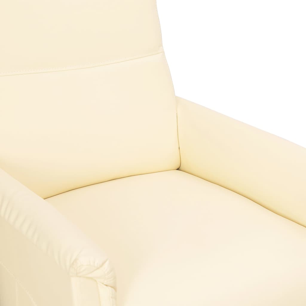Elektrischer Massagesessel Creme Kunstleder