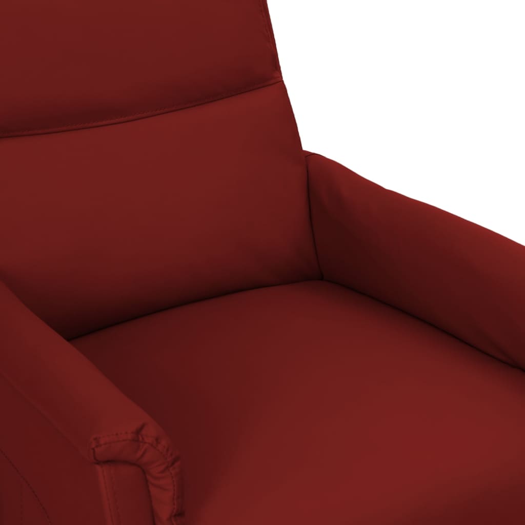 Elektrischer Massagesessel Weinrot Kunstleder