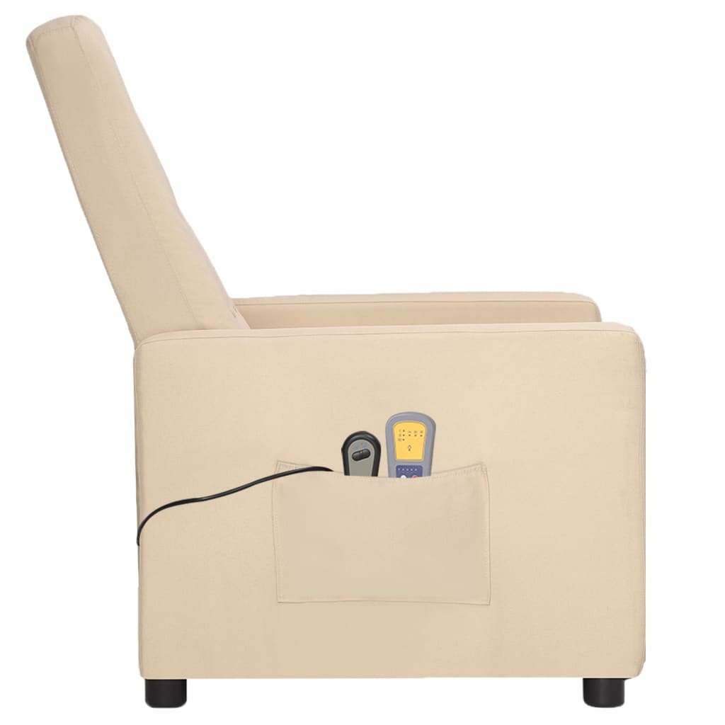 Elektrischer Massagesessel Creme Stoff
