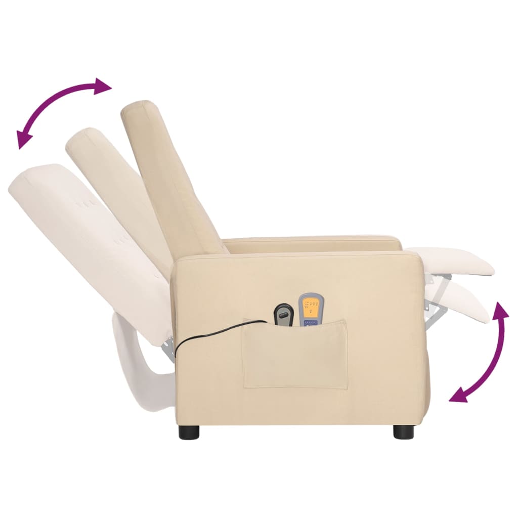 Elektrischer Massagesessel Creme Stoff