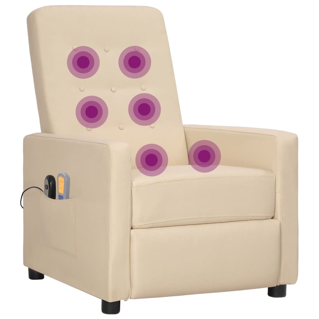 Elektrischer Massagesessel Creme Stoff