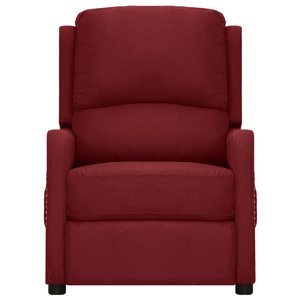 Massagesessel Elektrisch Weinrot Stoff