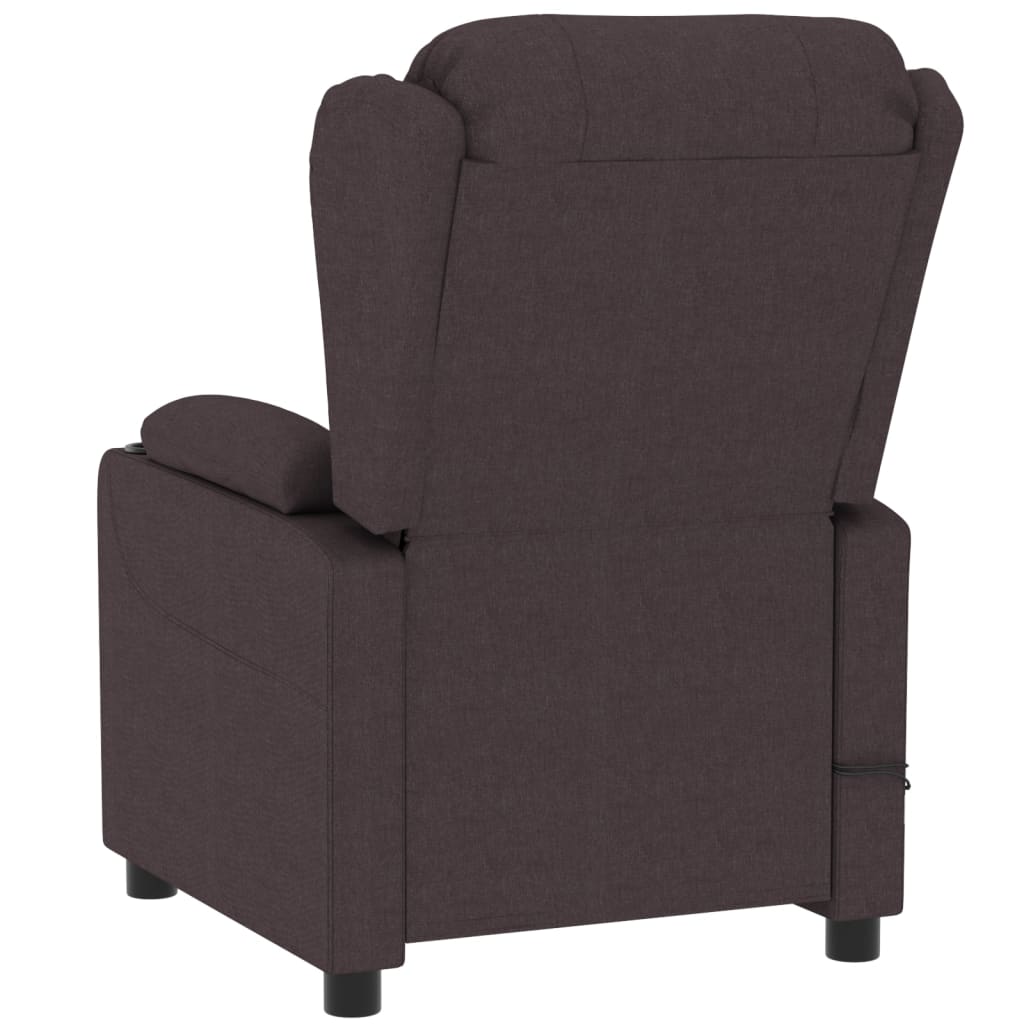 Massagesessel Elektrisch Dunkelbraun Stoff