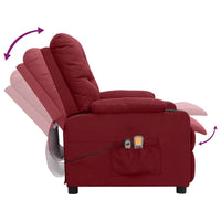 Thumbnail for Massagesessel Elektrisch Weinrot Stoff