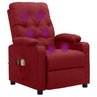 Thumbnail for Massagesessel Elektrisch Weinrot Stoff
