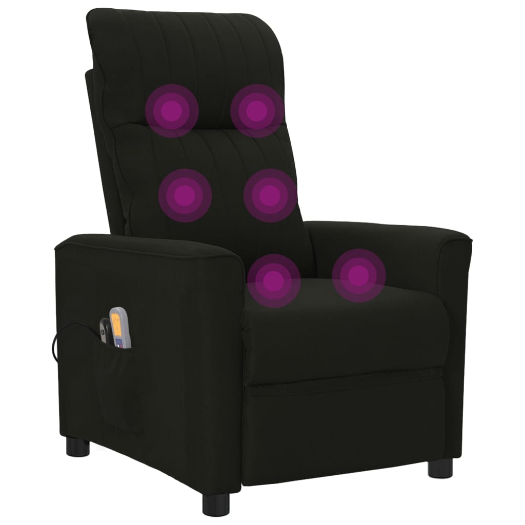 Massagesessel Elektrisch Schwarz Stoff