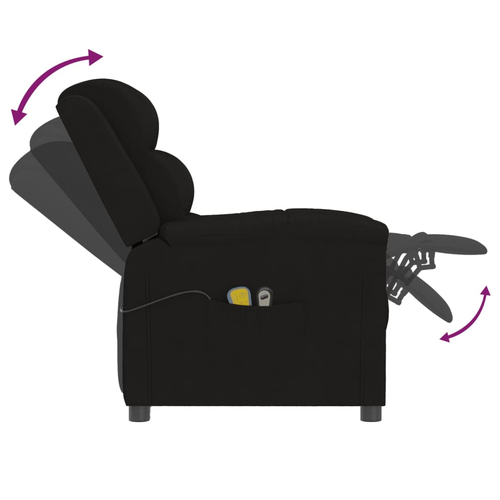 Massagesessel Elektrisch Schwarz Samt