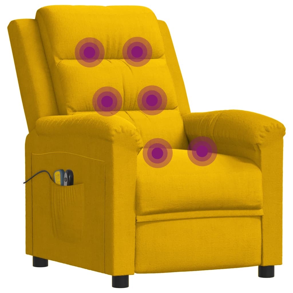 Elektrischer Massagesessel Gelb Samt