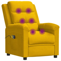 Thumbnail for Elektrischer Massagesessel Gelb Samt