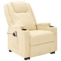 Thumbnail for Massagesessel mit Aufstehhilfe Cremeweiß Kunstleder