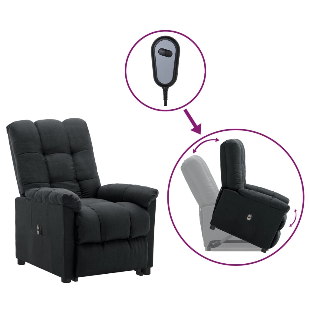 Relaxsessel mit Aufstehhilfe Dunkelgrau Stoff