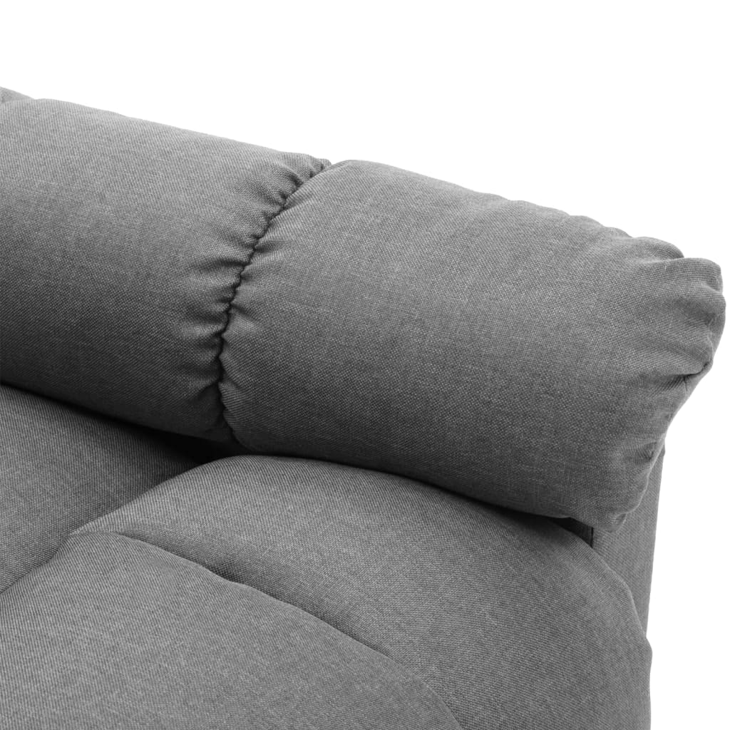 Massagesessel mit Aufstehhilfe Hellgrau Stoff