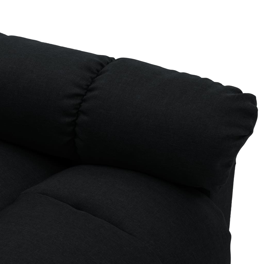 Massagesessel mit Aufstehhilfe Schwarz Stoff