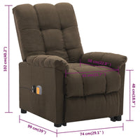 Thumbnail for Massagesessel mit Aufstehhilfe Braun Stoff