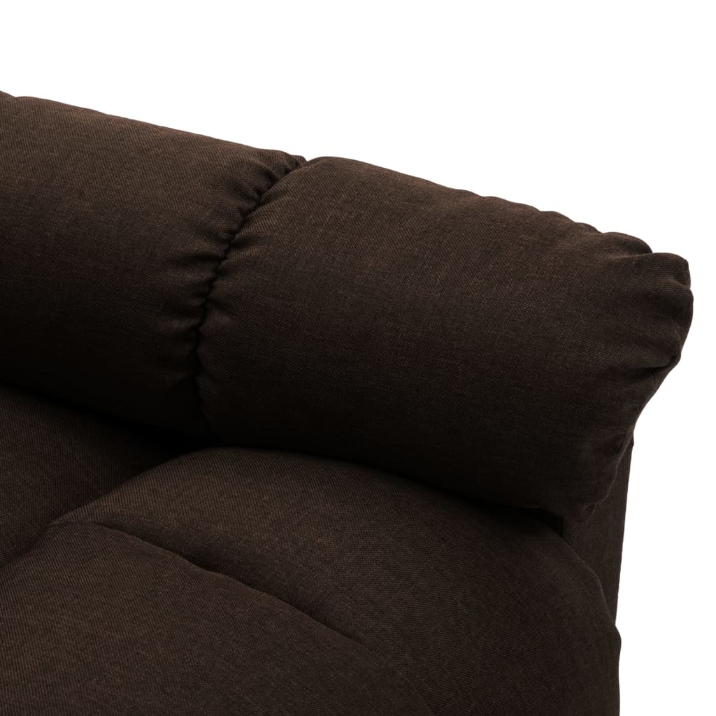 Massagesessel mit Aufstehhilfe Dunkelbraun Stoff