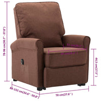 Thumbnail for Relaxsessel mit Aufstehhilfe Braun Stoff