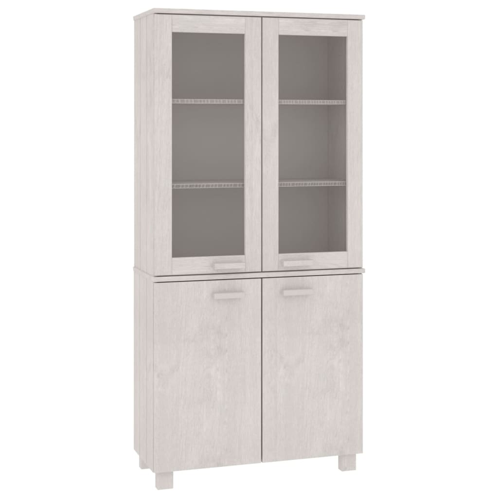 Highboard Massivholz Kiefer Weiß