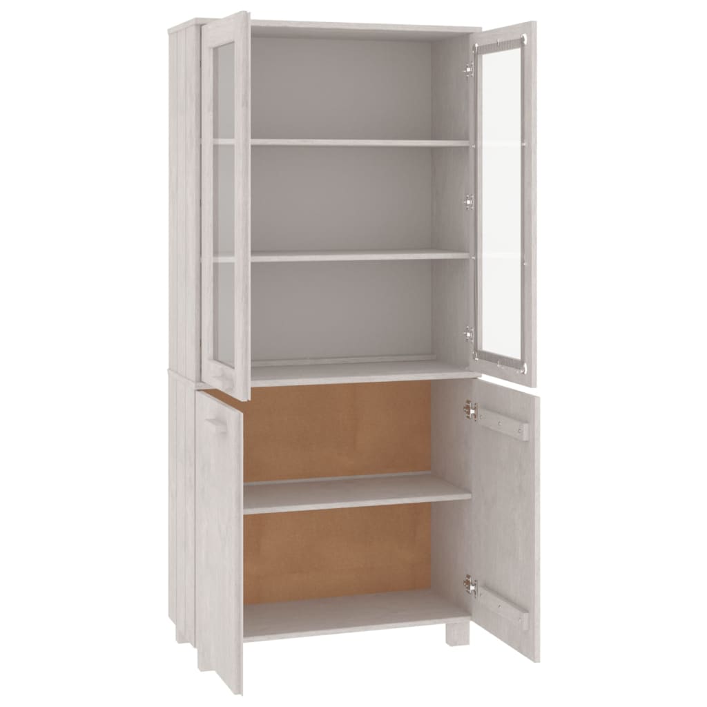 Highboard Massivholz Kiefer Weiß