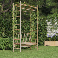 Thumbnail for Gartenbank mit Pergola 116 cm Bambus
