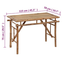 Thumbnail for Gartentisch Klappbar 115x50x75 cm Bambus