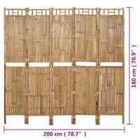 Thumbnail for 5-tlg. Raumteiler Bambus 200x180 cm