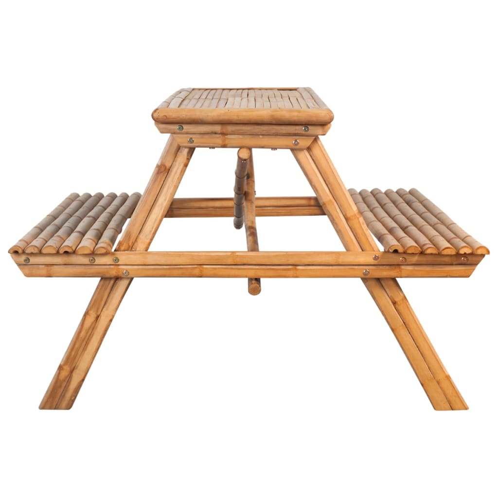 Picknicktisch 115x115x81 cm Bambus