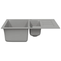 Thumbnail for Küchenspüle mit Doppelbecken Grau Granit
