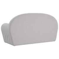 Thumbnail for Kindersofa 2-Sitzer Hellgrau Weich Plüsch