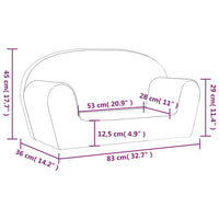 Thumbnail for Kindersofa 2-Sitzer Rosa Weich Plüsch