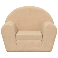 Thumbnail for Kindersofa Creme Weich Plüsch