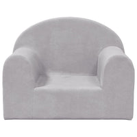 Thumbnail for Kindersofa Hellgrau Weich Plüsch