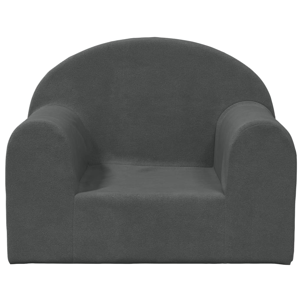 Kindersofa Anthrazit Weich Plüsch