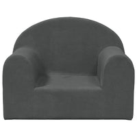 Thumbnail for Kindersofa Anthrazit Weich Plüsch