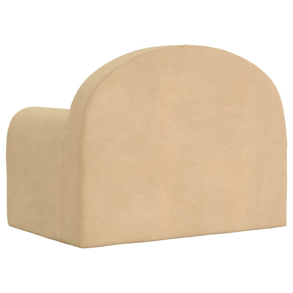 Kindersofa Creme Weich Plüsch