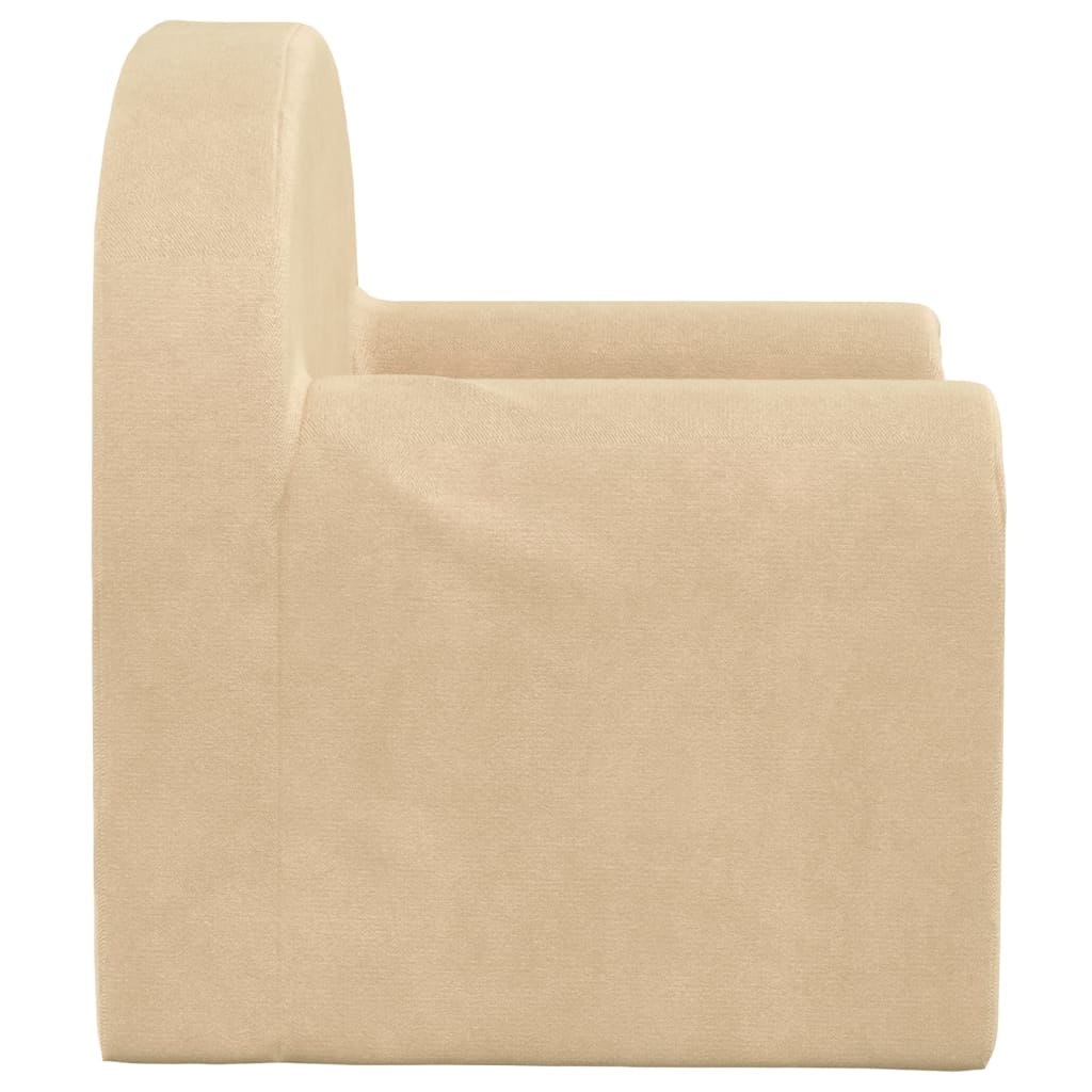 Kindersofa Creme Weich Plüsch