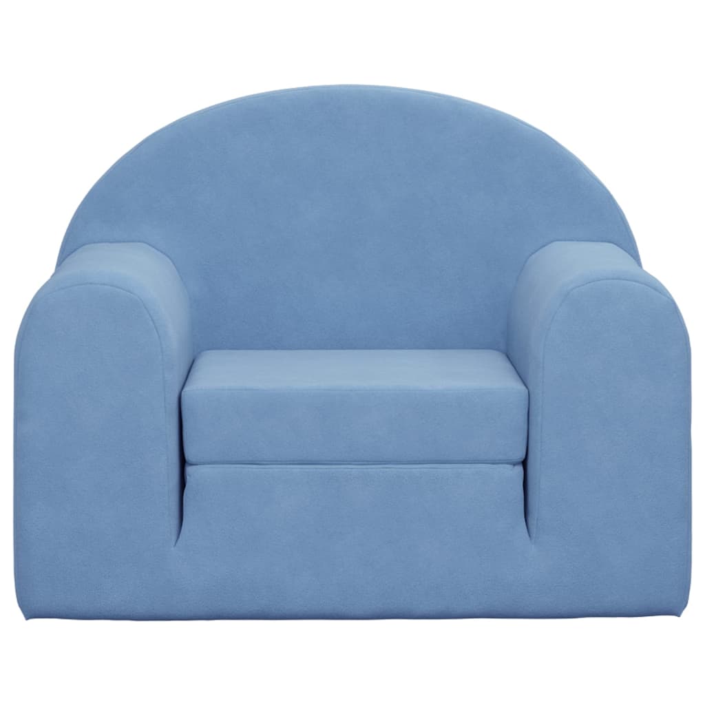 Kindersofa Blau Weich Plüsch
