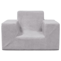 Thumbnail for Kindersofa Hellgrau Weich Plüsch