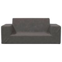 Thumbnail for Kindersofa 2-Sitzer Anthrazit Weich Plüsch