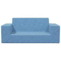 Thumbnail for Kindersofa 2-Sitzer Blau Weich Plüsch