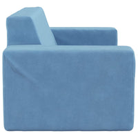 Thumbnail for Kindersofa 2-Sitzer Blau Weich Plüsch