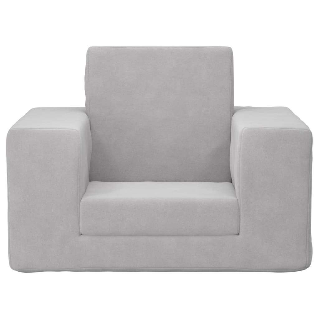 Kindersofa Hellgrau Weich Plüsch